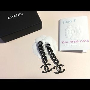 SOLD💕20P CC Dangle Ruthenium Chanel Earrings